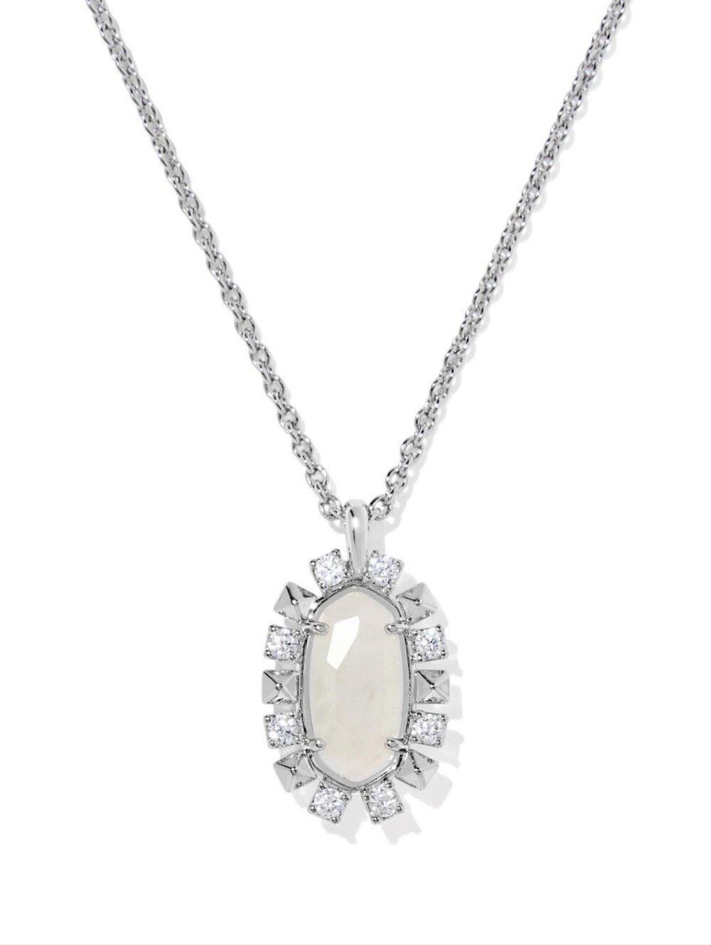 Kendra Scott Shanley Silver‎ Mother Of Pearl Short Pendant Necklace New